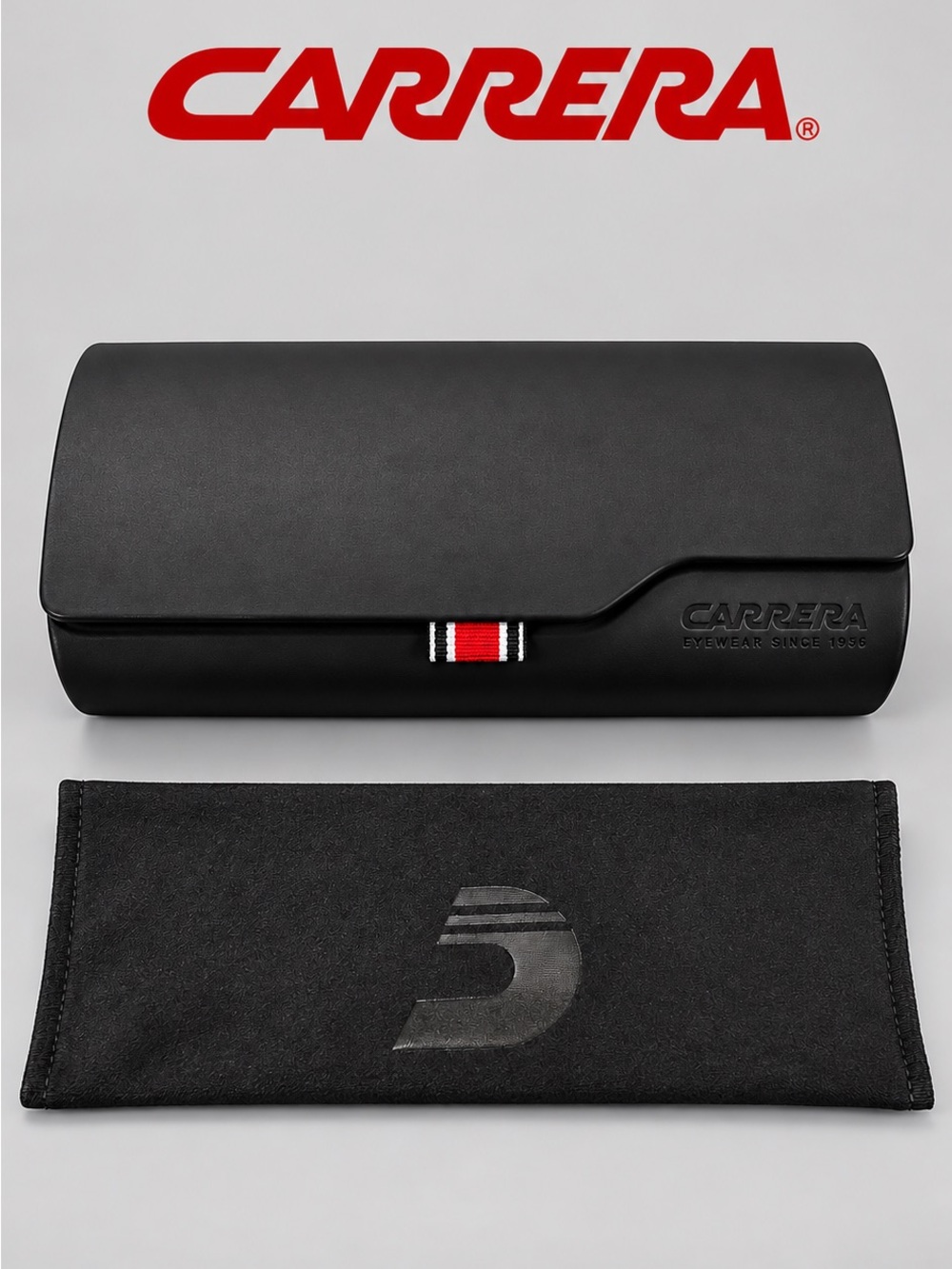 CARRERA Eyewear Case + Cleaning Cloth | Black | NEW
